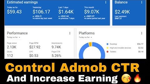 Control CTR in ADMOB & Increase Earning Without Invalid Click