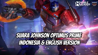 Suara Johnson OPTIMUS PRIME Bahasa Indonesia Dan English Mobile Legends