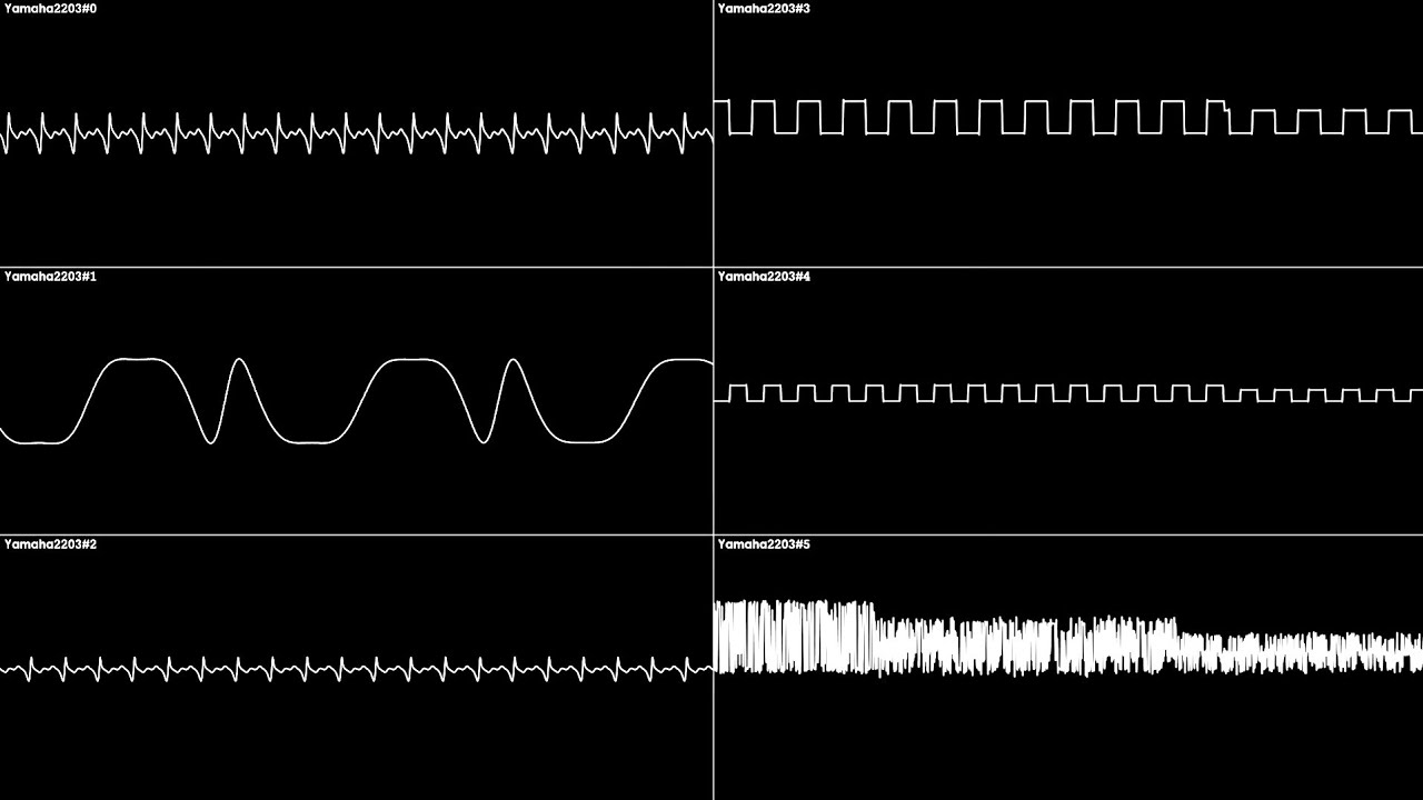 Madou Monogatari 123 PC98 - Full Soundtrack Oscilloscope YM2203
