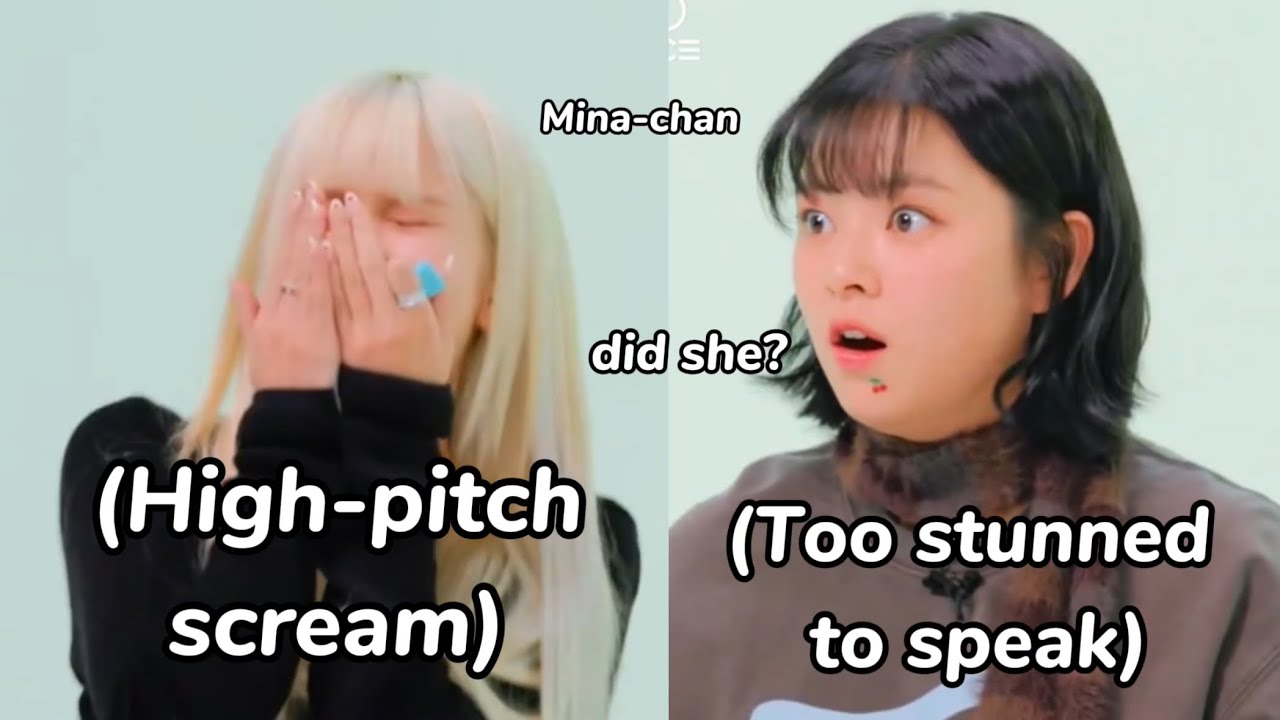 mina’s *loudest* scream when they accidentally did this on ttt, then there’s sana…