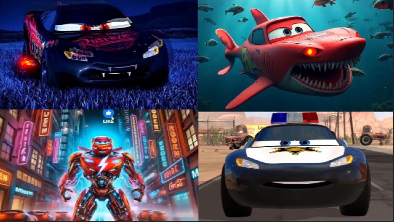 Shark Mqueen vs Evil Mcqueen vs Mcqueen Eater vs Lightning Mcqueen  Coffin Dance Song Cover Tileshop