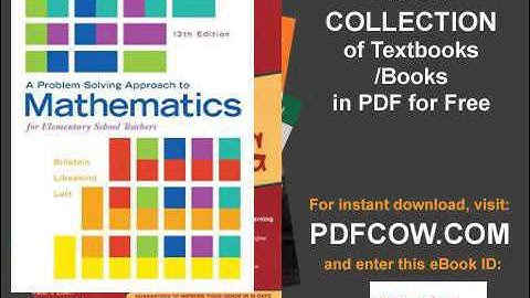 A Problem Solving Approach to Mathematics for Elementary School Teachers 12th Edition