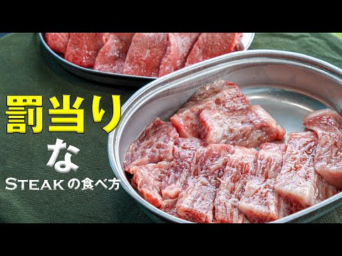 車中泊飯 罰当たりなsteakの食べ方 Youtube