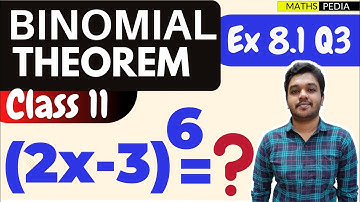 Binomial theorem | Class 11 | Exercise 8.1 Q3 |Chapter 8 | Complete Explanation English|Mathspedia |