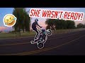 Doing wheelies with my mom on the grom motovlog 176