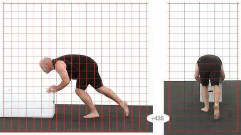 Push: Larger male: Grid Overlay - Animation Reference Body Mechanics