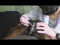 Asmr school nurse lice check and removal with tweezers real person