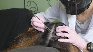ASMR School Nurse LICE Check and Removal with Tweezers (Real Person)