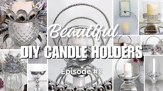 DIY Candle Holder Ideas (Glam Edition) | Dollar Tree DIY   Episode #2