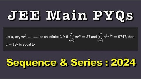 Let a,ar,ar^2 ............ be an infinite G.P. If