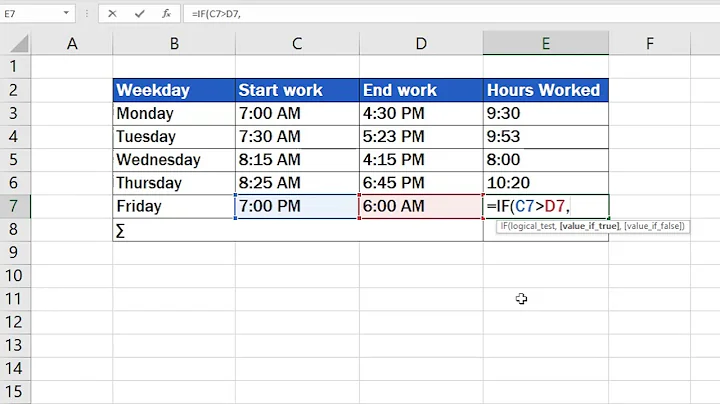 How to Calculate Hours Worked in Excel Midnight Span 1080p 30fps H264 128kbit AAC