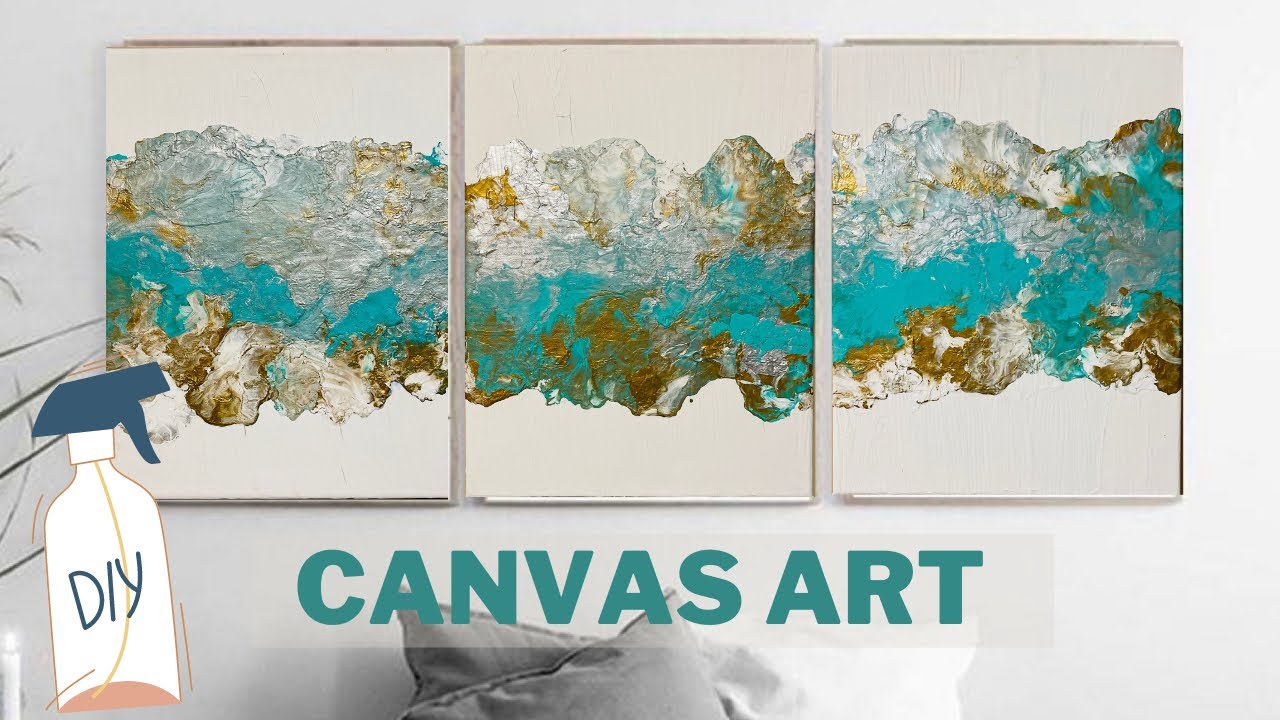 DIY CANVAS ART Dollarama wall art acrylic paint 🎨Beginners