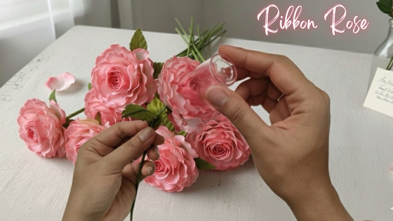 Удивительный трюк 🤯 Розы из лент своими руками | Мастер-класс по созданию цветочных роз