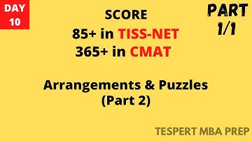 Arrangements & Puzzles  (PART  2) | RE-UPLOADED | TISS-NET & CMAT CRASH COURSE|