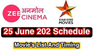 DD Free Dish Movie Schedule 25 June 2021 | Star Utsav Movies, Zee Anmol Cinema | Movies Schedule 
