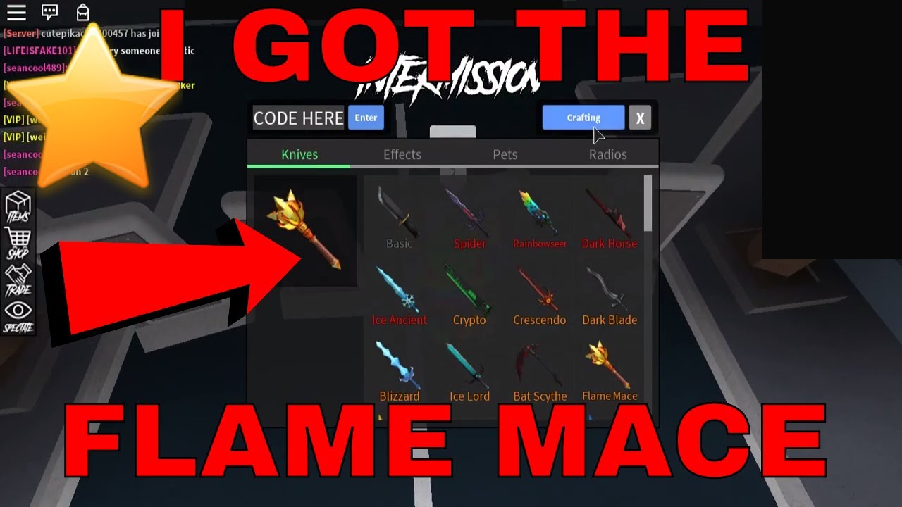 I Got The Exotic Flame Mace Roblox Assassins Flame Mace - 