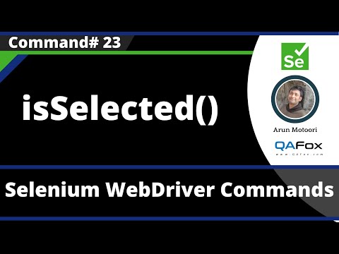 isSelected() Command - Selenium WebDriver