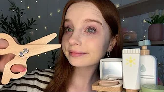 ASMR Wooden Pampering Session For Sleep 🪵🫧 (skincare, haircut, makeup, layered sounds)