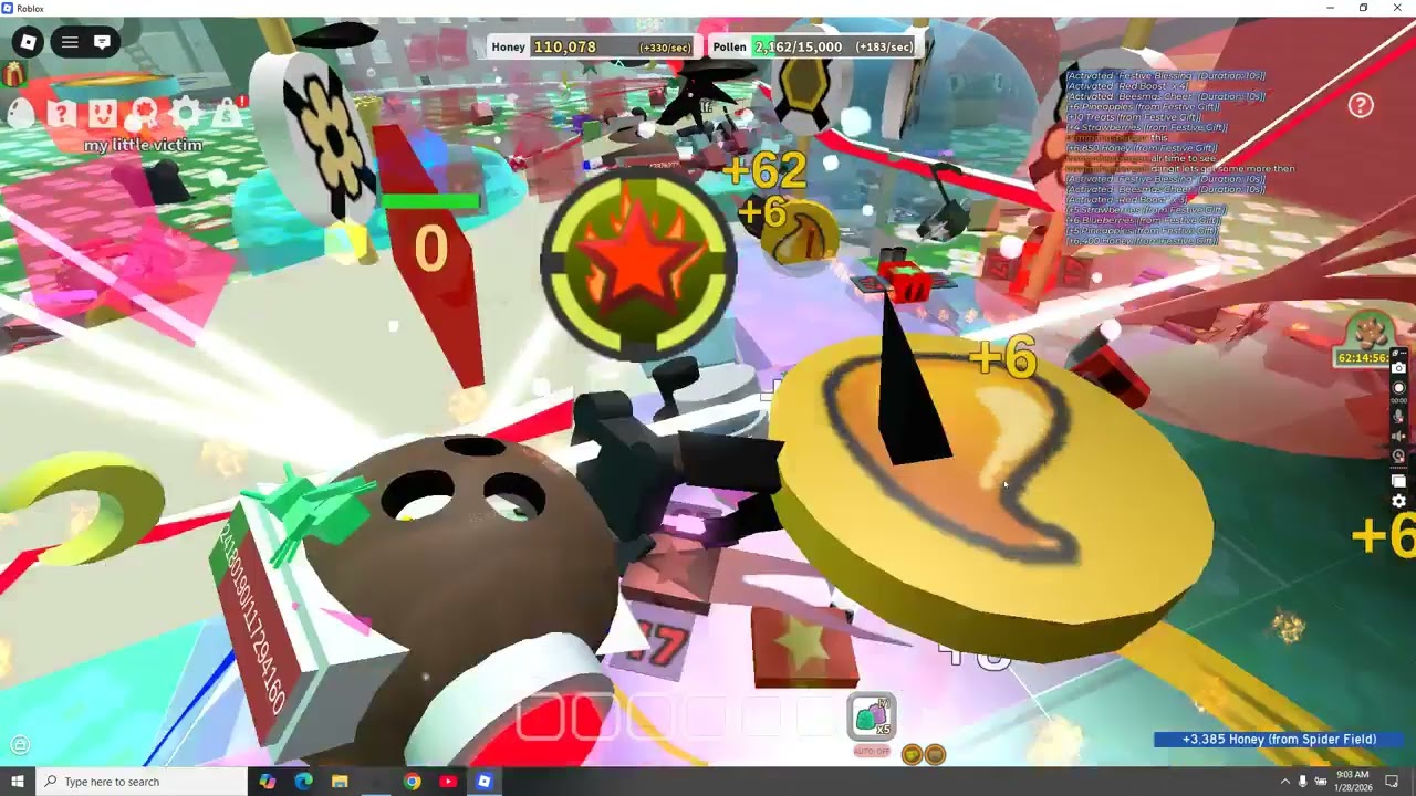 playing bee swarm sim (hatching a egg)