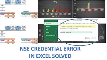 How to resolve NSE Credential Error in excel | how to fix NSE option chain connection error in excel