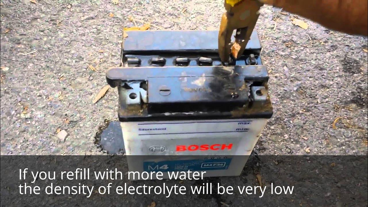 How to refill battery with distilled water YouTube