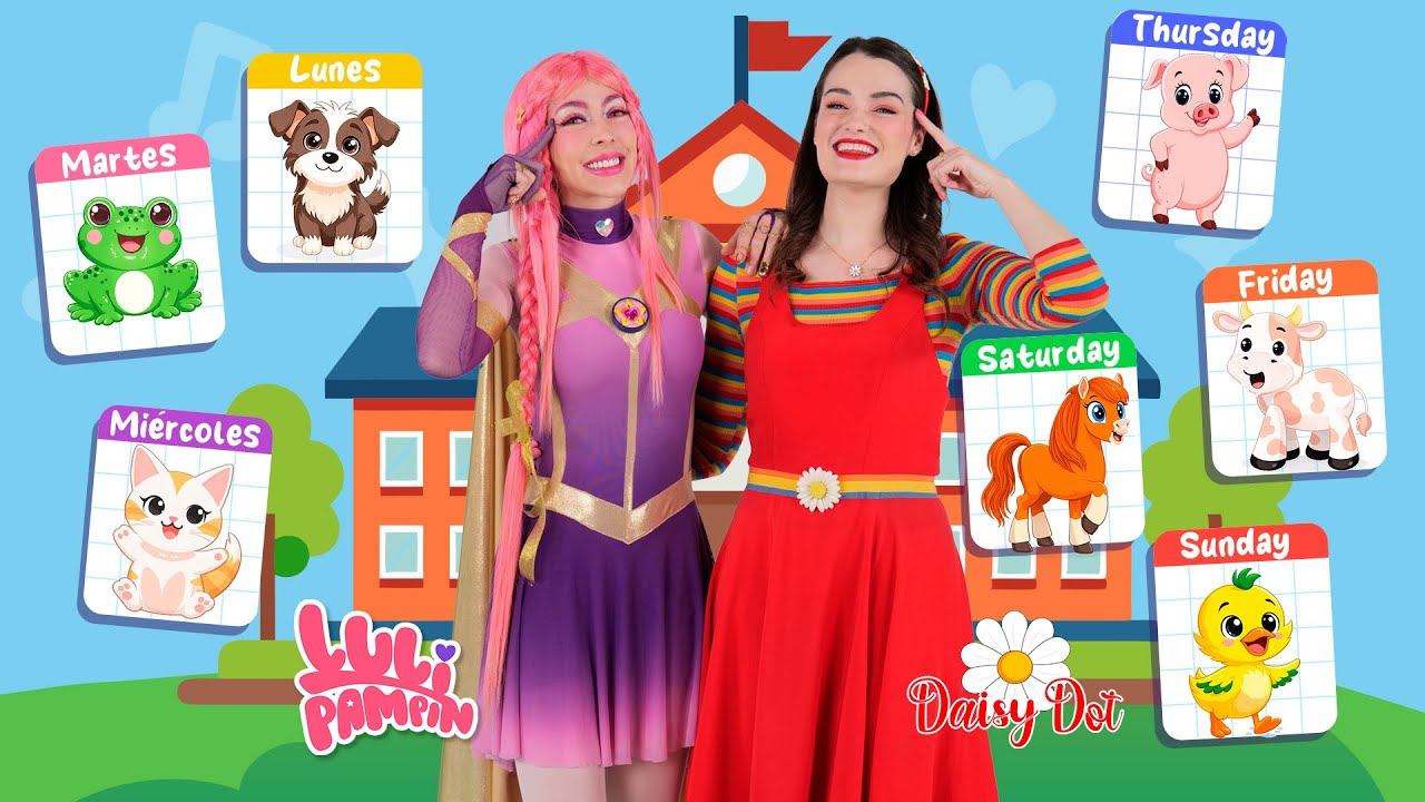 Luli Pampín 🇪🇸 Daisy Dot 🇬🇧  🐶​🐸​🐈​🐷​ LOS DÍAS DE LA SEMANA / The Days of the Week #aprenderingles