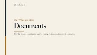 Information Formatix: Branded CVs, Shortlist Decks and Search Documents for Executive Search Guide
