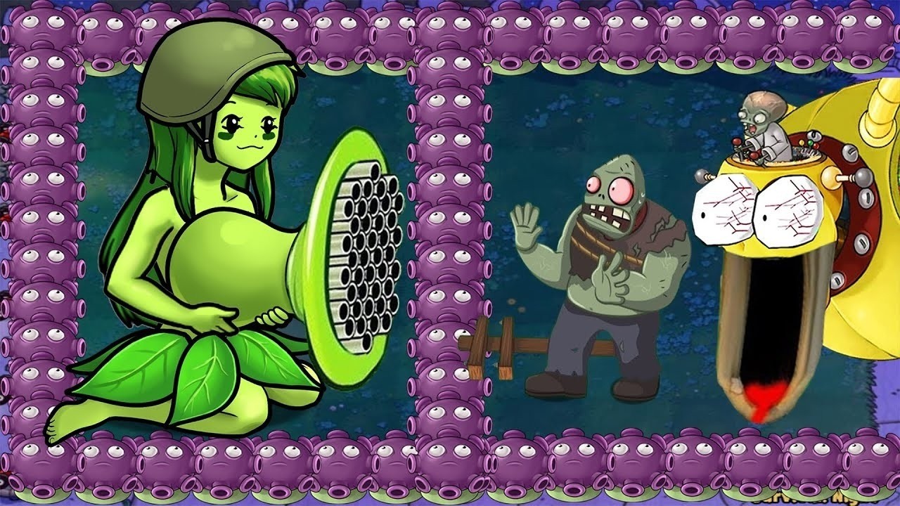 Girl Gatling Pea Vs All Zombies Vs Giga Gargantuar Vs Dr Zomboss Plants ...