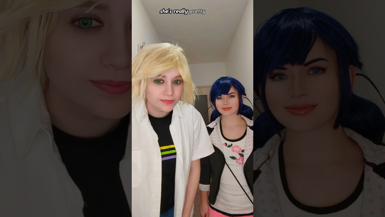 My girlfriend is pretty | Adrien & Marinette | @nikkihatsunecosplay#cosplay #miraculous #shorts