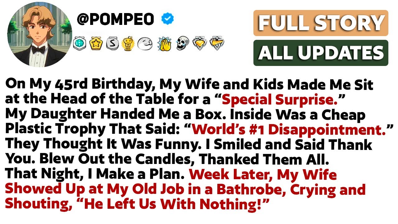 On My 45rd Birthday, My Wife and Kids Made Me Sit at the Head of the Table for a “Special Surprise..