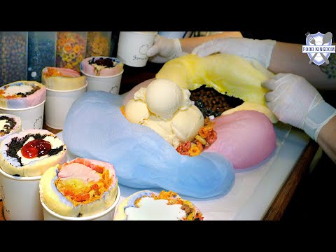 극상의 달콤함! 적당하게 드시길 권장하는 3색 솜사탕 브리또 / 길거리음식 극상의 달콤함! 적당하게 드시길 권장하는 3색 솜사탕 브리또 / 길거리음식