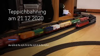 Teppichbahning am 21.12.2020 - Ae 6/6 & Re 4/4 IV & Re 4/4 II & Re 4/4 I