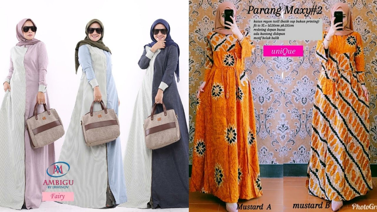 30 Model  Baju  Gamis  Simple  Dan Setelan Tunik Modern 