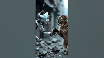 Cats vs Robots: The Ultimate Showdown #ytshorts #new #bestfeed #cat