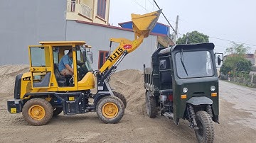 Công nông chở 3 khối cát | công nông khủng phanh lốc kê | 3-wheeled vehicle carrying 3000 bricks ,p2