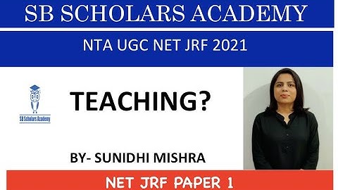 Teaching and its definitions|| Paper 1|| NTA NET JRF 2021|| SB Scholars Academy