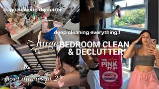 reset diaries pt2: HUGE BEDROOM CLEAN + DECLUTTER! deep cleaning & reorganising ♡