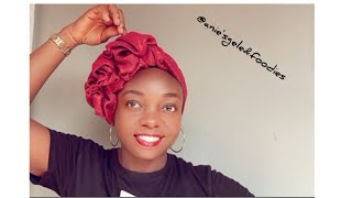 turban with side  ruffles headwrap