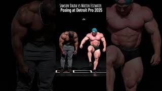 Samson Dauda vs Martin Fitzwater guest posing at Detroit Pro