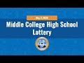 2024 middle college high school lottery