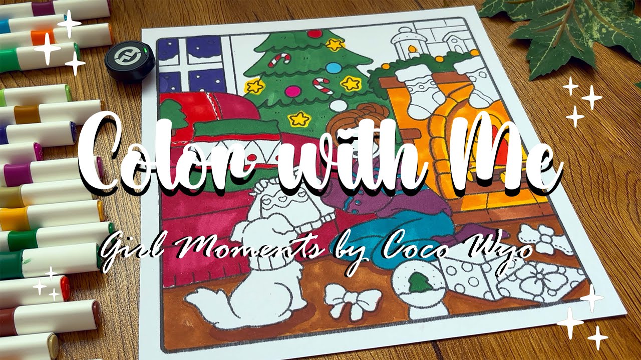 Cozy Morning ASMR Coloring ❄️☕ | Breakfast, Coco Wyo Girl Moments &… Not Finished 😅🎄🐶