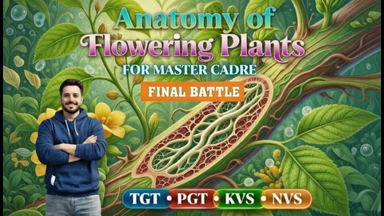 CLASS 18I ANATOMY OF FLOWERING PLANTS FOR MASTER CADRE AND LECTURER CADRE TGT PGT NVS BY GOURAV SIR