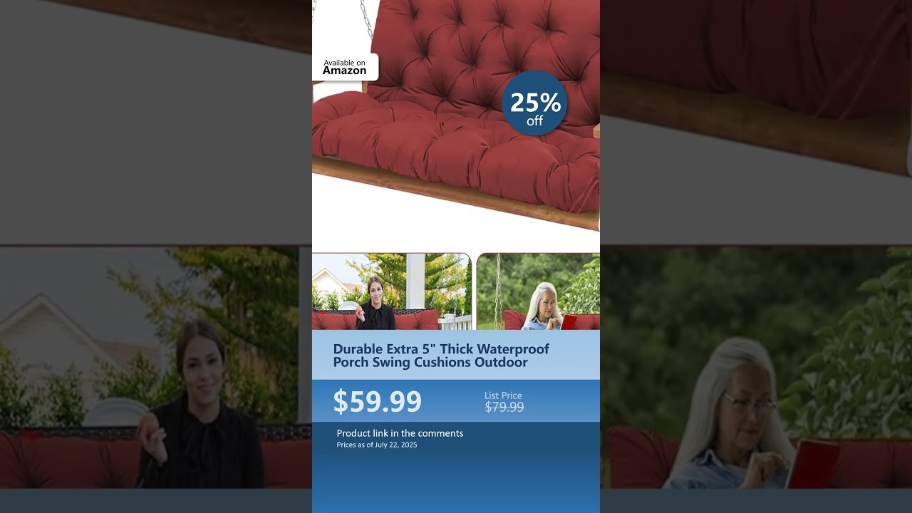 Durable Extra 5" Thick Waterproof Porch Swing Cushions Outdoor