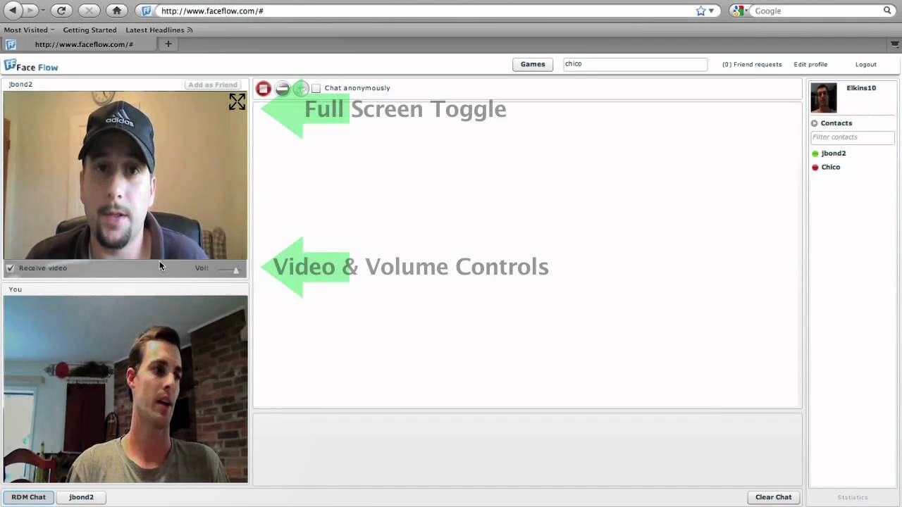 Video chat like chatroulette