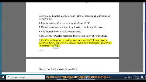 Fix Scroll bar missing in Chrome on Windows 10/8/7