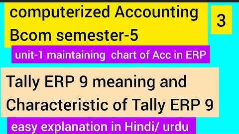 Computerized Accounting Bcom semester-5 unit1  meaning & characteristics of Tally ERP 9 imp.question