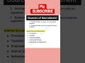 Sources of Recruitment #shorts #shortvideo