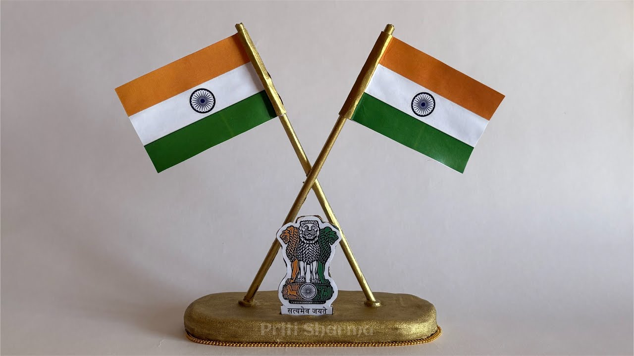 Republic Day Craft Making Idea 🇮🇳 Flag Making School Project / Indian Flag Showpiece 