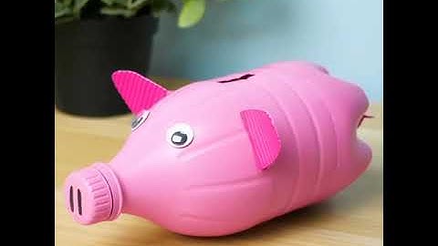 How to make bottle piggy bank 😀 #shorts #crafts #youtubeshorts