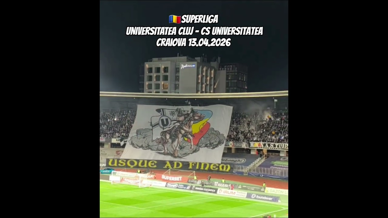 🇷🇴 Scenografie Peluza Șepcile Roșii la meciul cu CS U Craiova | U CLUJ - CS U CRAIOVA | 13.04.2026